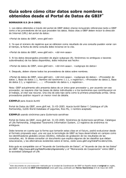 Gu&iacute;a sobre c&oacute;mo citar datos sobre nombres obtenidos - Gbif.es