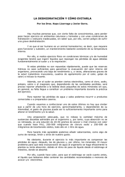 (La deshidrataci&oacute;n y c&oacute;mo evitarla) - Bizkaia.Net