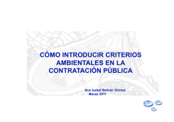 C&Oacute;MO INTRODUCIR CRITERIOS AMBIENTALES EN LA