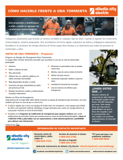 C&Oacute;mo HACerLe Frente A unA tormentA - Atlantic City Electric