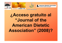 &iquest;C&oacute;mo acceder al &ldquo;Journal of the American Dietetic Association&rdquo;?