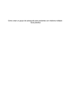 C&oacute;mo crear un grupo de autoayuda para pacientes con mieloma