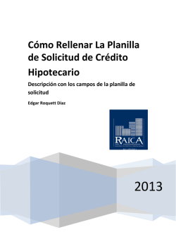 C&oacute;mo Rellenar La Solicitud La Planilla de Solicitud de Cr&eacute;dito
