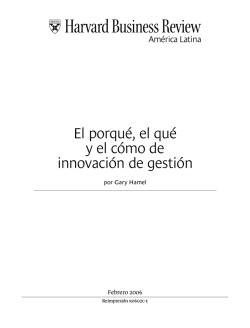 El porqu&eacute;, el qu&eacute; y el c&oacute;mo de innovaci&oacute;n de gesti&oacute;n