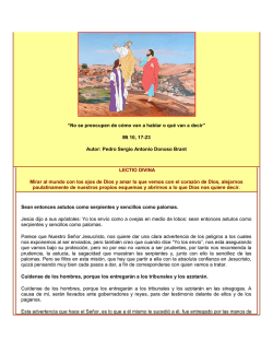 &ldquo;No se preocupen de c&oacute;mo van a hablar o qu&eacute; van a decir&rdquo; Mt 10