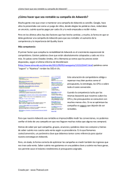 (Art&iacute;culo. C&oacute;mo hacer rentable su campa&ntilde;a de Adwords) - Thatzad