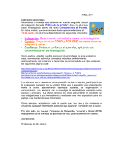 &bull; Indagaci&oacute;n: Demostrando curiosidad a trav&eacute;s de la indagaci&oacute;n