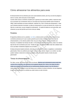 C&oacute;mo almacenar los alimentos para aves - Finca Villa Elvira, un