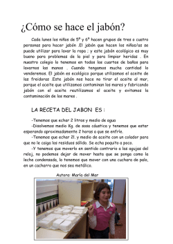 &iquest;C&oacute;mo se hace el jab&oacute;n? - Miguel L&oacute;pez Castro