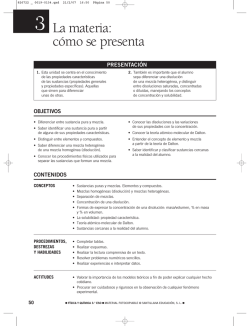 La materia: c&oacute;mo se presenta