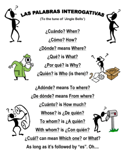 &iquest;Cu&aacute;ndo? When? &iquest;C&oacute;mo? How? &iquest;D&oacute;nde? means Where? &iquest;Qu&eacute;