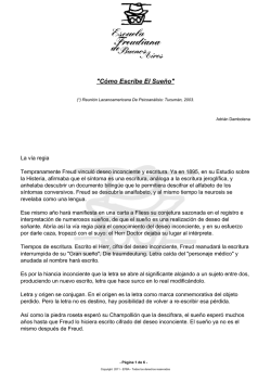 C&oacute;mo Escribe El Sue&ntilde;o - Escuela Freudiana de Buenos Aires