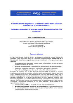 C&oacute;mo devolver a los peatones su soberan&iacute;a en las zonas - Walk21