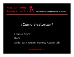 &iquest;C&oacute;mo aleatorizar? - The Abdul Latif Jameel Poverty Action Lab