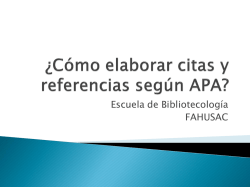 &iquest;C&oacute;mo elaborar citas y referencias seg&uacute;n APA?