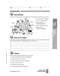 Unidad 1 Etapa 2 M&aacute;s pr&aacute;ctica Somos diferentes &iquest;C&oacute;mo son los