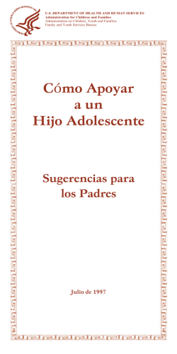 C&oacute;mo Apoyar a un Hijo Adolescente - Taadas