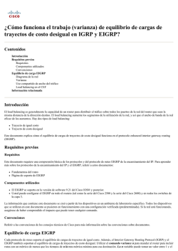 &iquest;C&oacute;mo funciona el trabajo (varianza) de equilibrio de cargas - Cisco