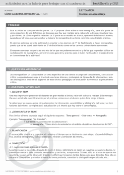 1 C&Oacute;MO ELABORAR MONOGRAF&Iacute;AS. 1&ordf; PARTE EJE TEM&Aacute;TICO