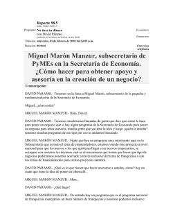 Entrevista concedida por Miguel Mar&oacute;n Manzur - SIAM
