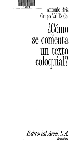 &iquest;C&oacute;mo se comenta un texto coloquial?