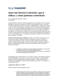 Intervalo Destete-Cubrici&oacute;n: qu&eacute; le influye y c&oacute;mo podemos