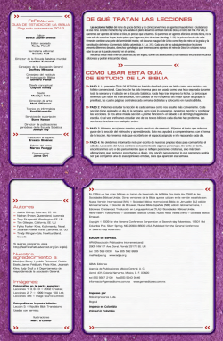 DE QU&Eacute; TRATAN LAS LECCIONES C&Oacute;MO USAR - COMADPP