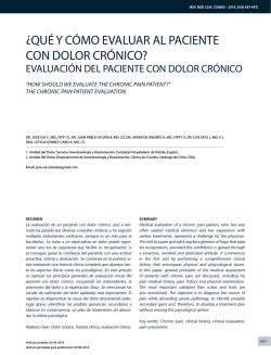 &iquest;Qu&eacute; y c&oacute;mo evaluar al paciente con dolor cr&oacute;nico? - Cl&iacute;nica Las