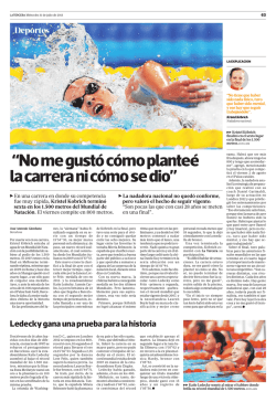 &ldquo;No me gust&oacute; c&oacute;mo plante&eacute; la carrera ni c&oacute;mo se dio&rdquo; - Papel Digital