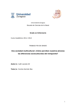 1 Una sociedad multicultural: &iquest;C&oacute;mo perciben nuestros j&oacute;venes las