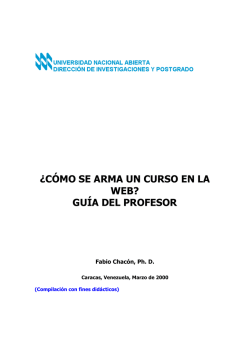 &iquest;C&Oacute;MO SE ARMA UN CURSO EN LA WEB? GU&Iacute;A DEL PROFESOR