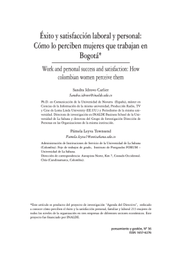 &Eacute;xito y satisfacci&oacute;n laboral y personal: C&oacute;mo lo - SciELO Colombia