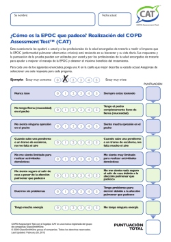&iquest;C&oacute;mo es la EPOC que padece? Realizaci&oacute;n del COPD