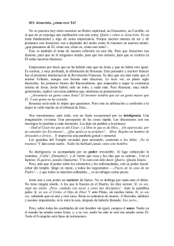 023. Jesucristo, &iquest;c&oacute;mo eres T&uacute;? No se practica hoy entre nosotros