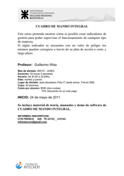CUADRO DE MANDO INTEGRAL Este curso pretende - Intecnor