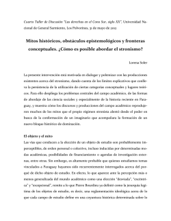 Mitos hist&oacute;ricos, obst&aacute;culos epistemol&oacute;gicos y fronteras - UNGS