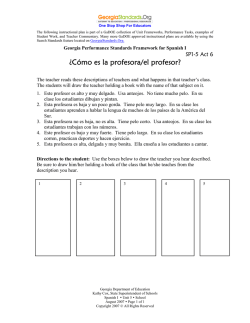 &iquest;C&oacute;mo es la profesora/el profesor - GeorgiaStandards.org