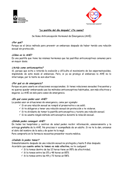 &iquest;Por qu&eacute;? &iquest;C&oacute;mo es la AHE? &iquest;Act&uacute;a como anticonceptiva? &iquest;Por