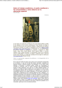 Sobre el trabajo acad&eacute;mico, el asalto neoliberal a las universidades