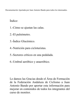 &Iacute;ndice: 1.-C&oacute;mo se ajustan las calas. 2.-El puls&oacute;metro. 3.-&Iacute;ndice