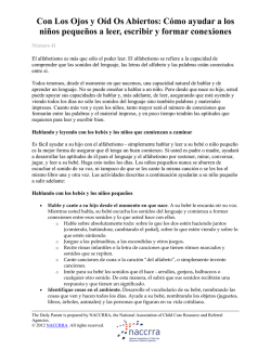 Con Los Ojos y O&iacute;d Os Abiertos: C&oacute;mo ayudar a - Child Care Aware