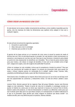 C&Oacute;MO CREAR UN NEGOCIO LOW COST - C&aacute;mara de Sevilla