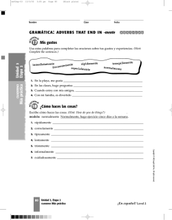 Mis gustos &iquest;C&oacute;mo haces las cosas? M&aacute;s pr&aacute;ctica Unidad Etapa