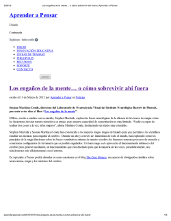 Aprender a Pensar Los enga&ntilde;os de la mente&hellip; o c&oacute;mo sobrevivir