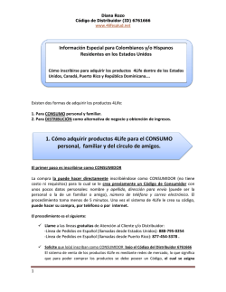 1. C&oacute;mo adquirir productos 4Life para el CONSUMO personal
