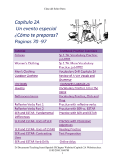 Cap&iacute;tulo 2A Un evento especial &iquest;C&oacute;mo te preparas? Paginas 70 -97