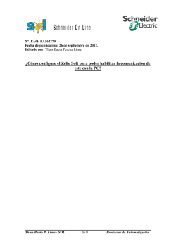 &iquest;C&oacute;mo configuro el Zelio Soft para poder - Schneider Electric