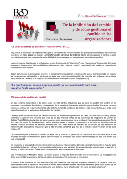 De la inhibici&oacute;n del cambio y de c&oacute;mo gestionar el - BoD Estrategia