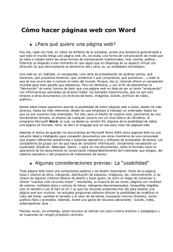 C&oacute;mo hacer p&aacute;ginas web con Word