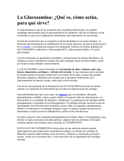 La Glucosamina: &iquest;Qu&eacute; es, c&oacute;mo act&uacute;a, para qu&eacute;